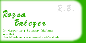 rozsa balczer business card